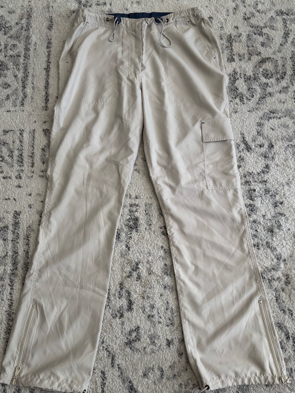 Light Beige Nevada Women’s Cargo Pants with Drawstring Waist